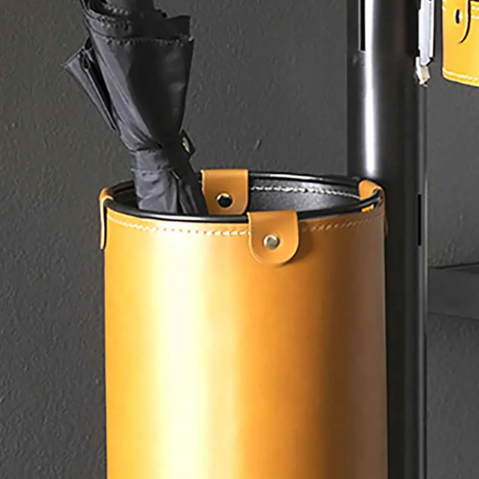 Cuier de piele cu design modern din piele Made in Italy - Adelfo Viadurini