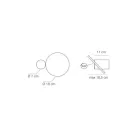 Aplica metalică rotativă la 345°, fabricată în Italia - Lumi Viadurini