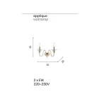 Aplică cu 2 lumini în stil clasic din sticlă artizanală italiană - Mindful Viadurini