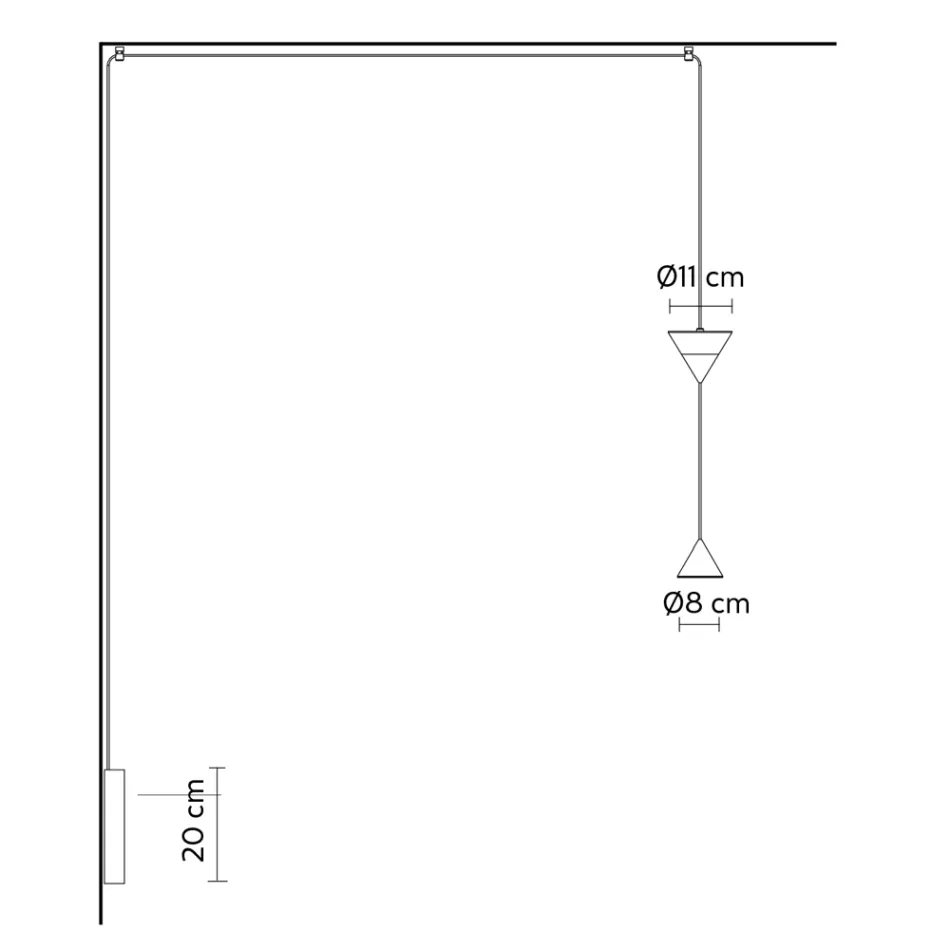 Lampă de perete din aluminiu negru și design minimalist cu dublu con - Mercado Viadurini