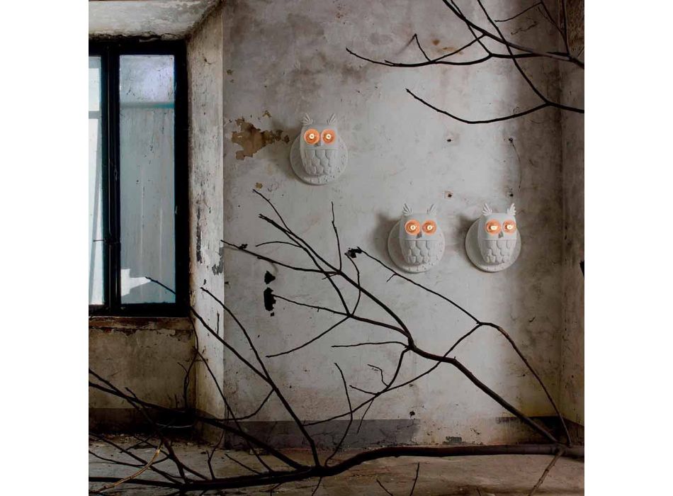 Aplica de perete 2 lumini în ceramică alb mat Design modern Owl - Owl