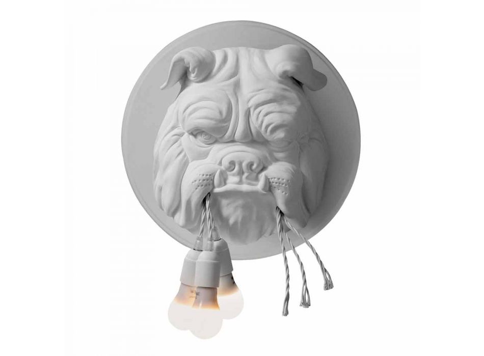 Aplica de perete cu 3 lumini în design modern din ceramică gri sau alb - Dogbull Viadurini
