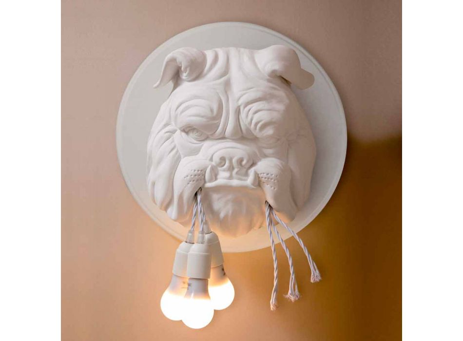 Aplica de perete cu 3 lumini în design modern din ceramică gri sau alb - Dogbull Viadurini