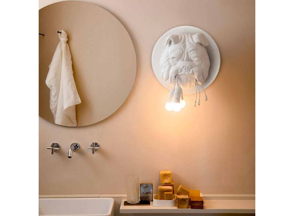 Aplica de perete cu 3 lumini în design modern din ceramică gri sau alb - Dogbull