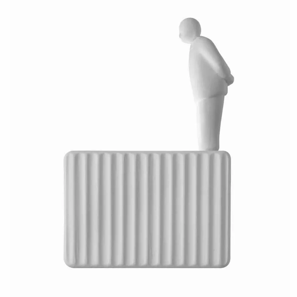 Aplica de perete cu 3 lumini Led în ceramică alb mat cu Umarell - Ometto Viadurini