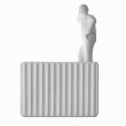 Aplica de perete cu 3 lumini Led în ceramică alb mat cu Umarell - Ometto Viadurini