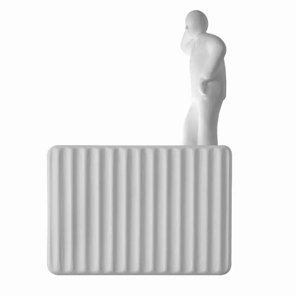 Aplica de perete cu 3 lumini Led în ceramică alb mat cu Umarell - Ometto Viadurini