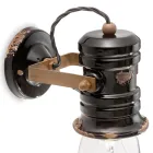 Spot aplicat de perete din ceramica, sticla si metal diferite finisaje Joy Ferroluce Viadurini