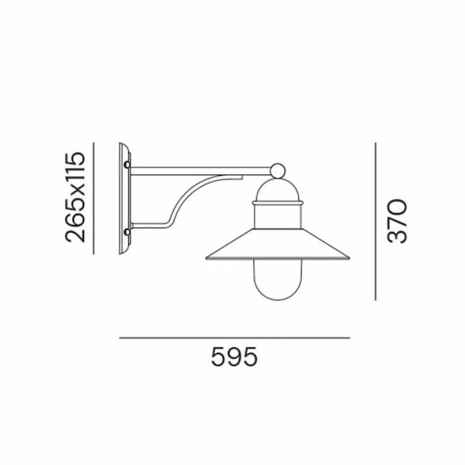 Lampă de perete de exterior vintage din alamă, cupru și sticlă - Borgo de Il Fanale Viadurini