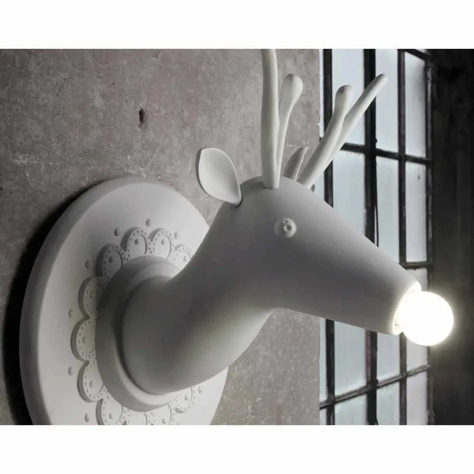 Aplica de perete în ceramică alb mat Design modern în Cervo - Memento Viadurini