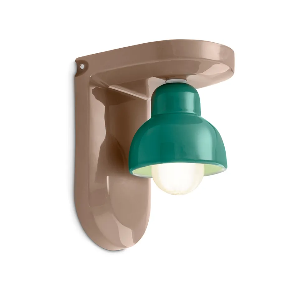 Applique din ceramica cu 1 lumina Made in Italy - Berimbau Viadurini
