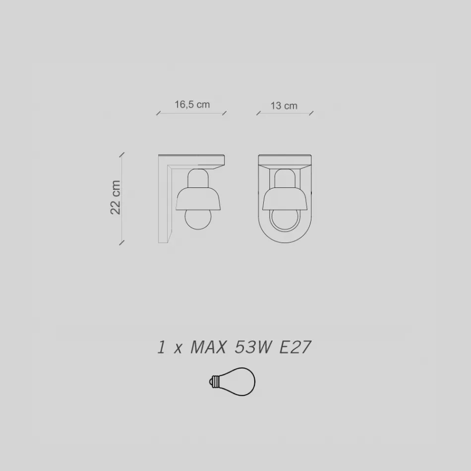 Applique din ceramica cu 1 lumina Made in Italy - Berimbau Viadurini