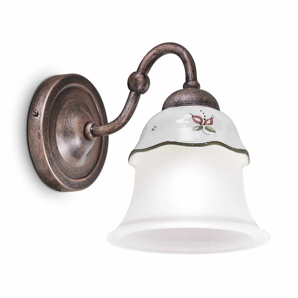 Aplice decorate perete de ceramică și sticlă Ferroluce Ferrara Viadurini