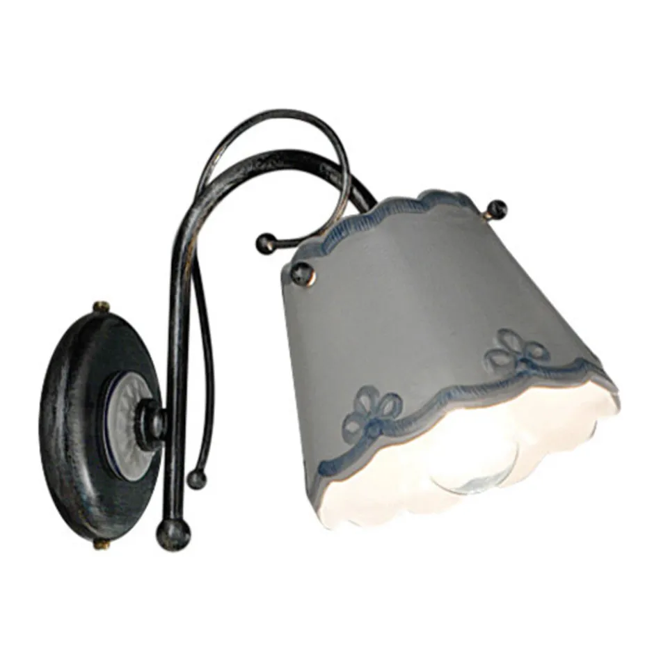 Applique din Fier si Ceramica Pictata Manual Efect Broderie - Ravenna Viadurini