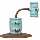 Aplice ceramice Reflector-perete și metal meserii Katy Viadurini