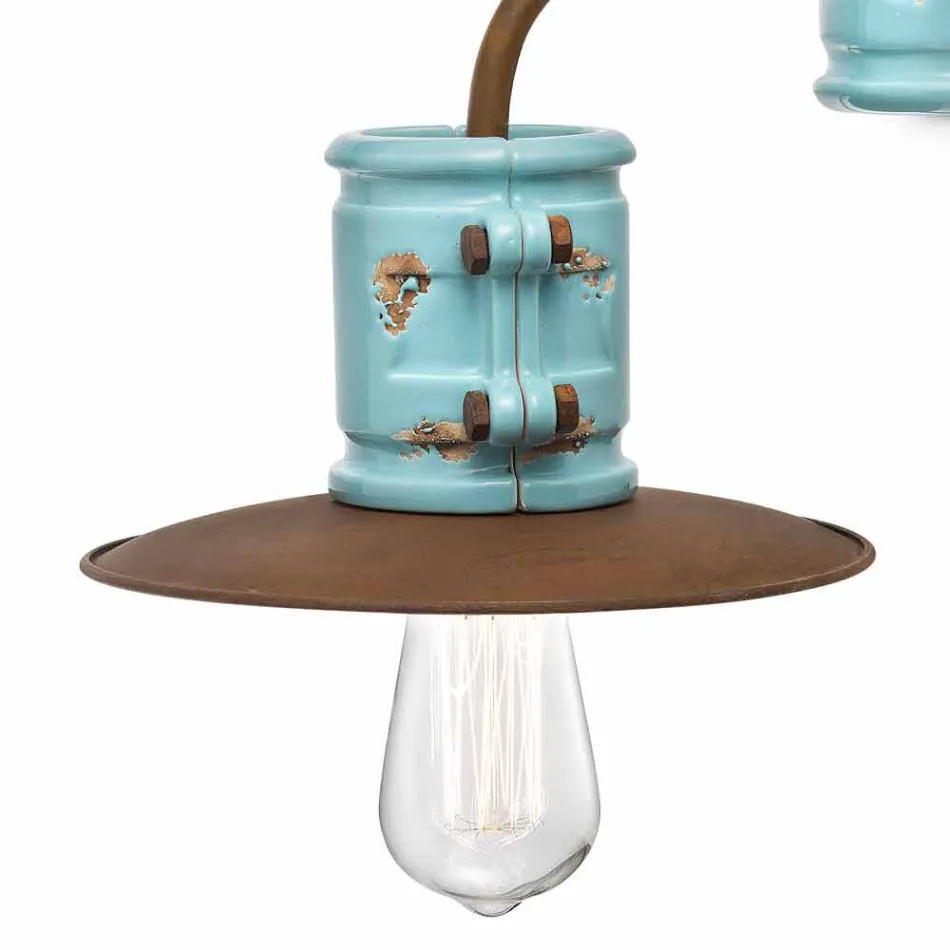 Aplice ceramice Reflector-perete și metal meserii Katy Viadurini