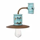 Aplice ceramice Reflector-perete și metal meserii Katy Viadurini