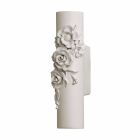 Aplica de perete din ceramică albă mată cu flori decorative - Revoluție Viadurini