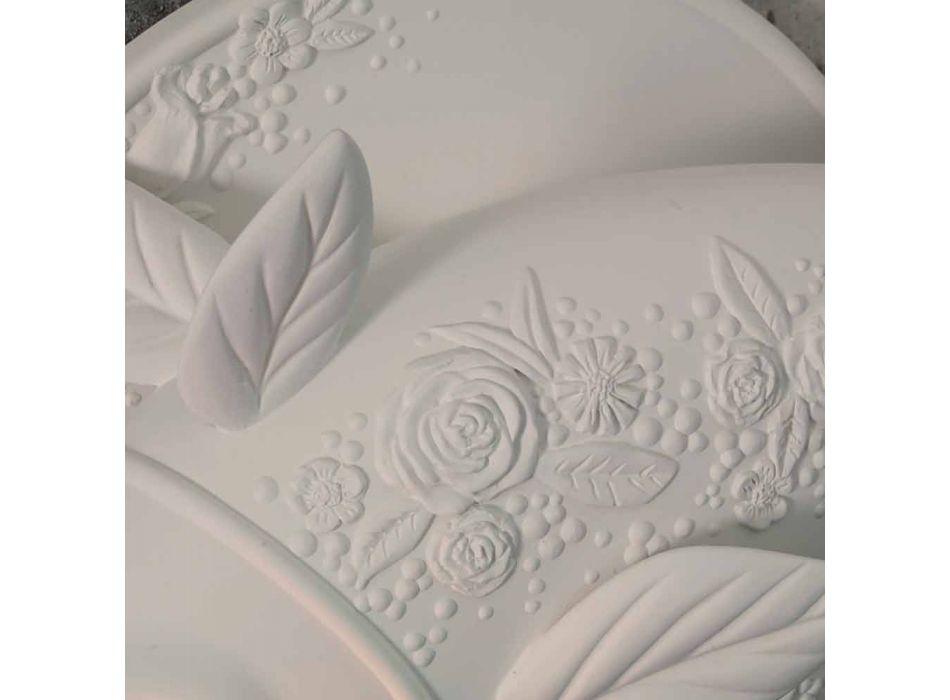 Aplica de perete în design ceramic alb mat cu pește decorat - pește Viadurini