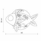 Aplica de perete în design ceramic alb mat cu pește decorat - pește Viadurini
