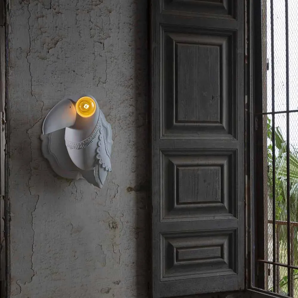 Lampă de perete în ceramică albă mată Design modern italian - Tucano Viadurini