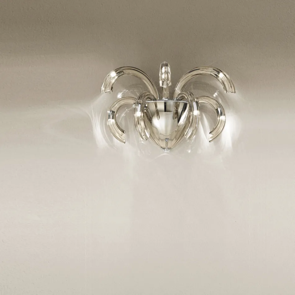 Aplică Artisan din sticlă venețiană și metal Made in Italy - Jason Viadurini