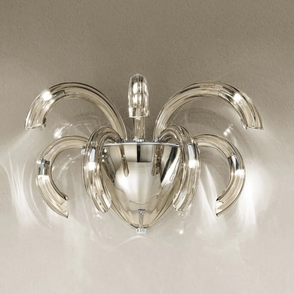 Aplică Artisan din sticlă venețiană și metal Made in Italy - Jason Viadurini