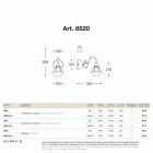 tivi de perete alamă antic și sticlă suflată alb Viadurini