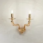 Aplica de Perete Clasica 2 Lumini din Sticla Rigaton lucrata manual si Metal - Fievole Viadurini