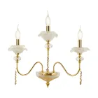 Aplică clasică cu 3 lumini din sticlă, cristal și metal de lux - Flandra Viadurini