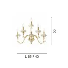 Aplică Clasică 6 Lumini din Porțelan și Sticlă Suflată de Lux - Eteria Viadurini