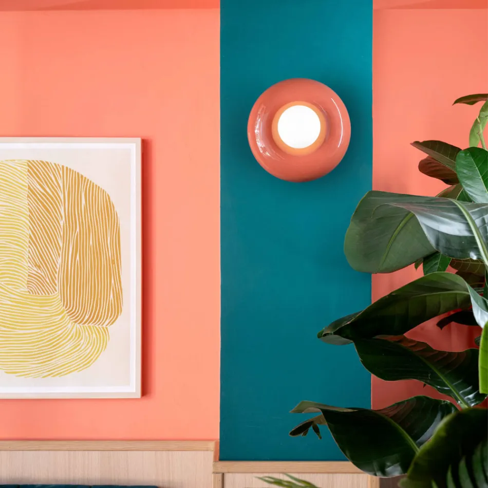 Aplica de perete cu difuzor din sticla opalina Made in Italy - Bumbum Viadurini