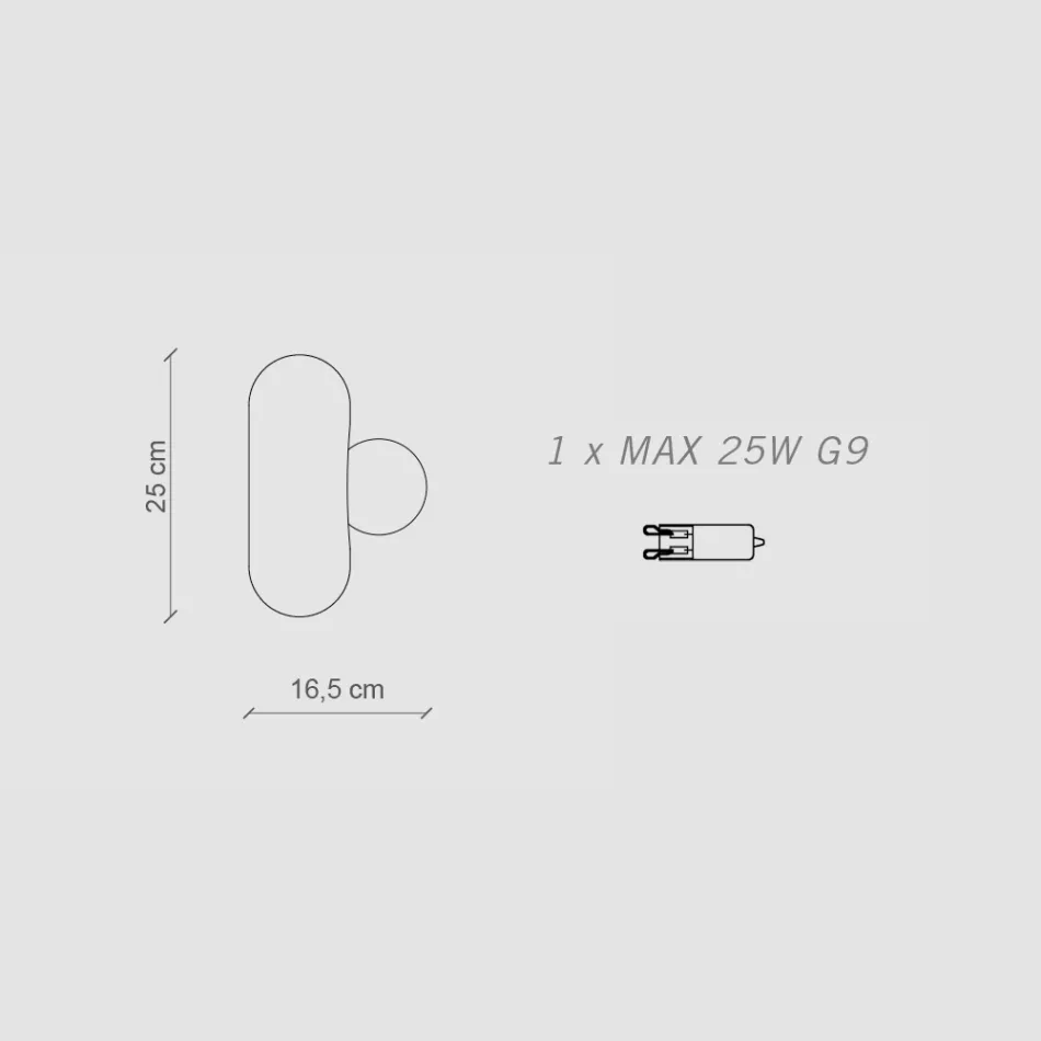 Aplica de perete cu difuzor din sticla opalina Made in Italy - Bumbum Viadurini