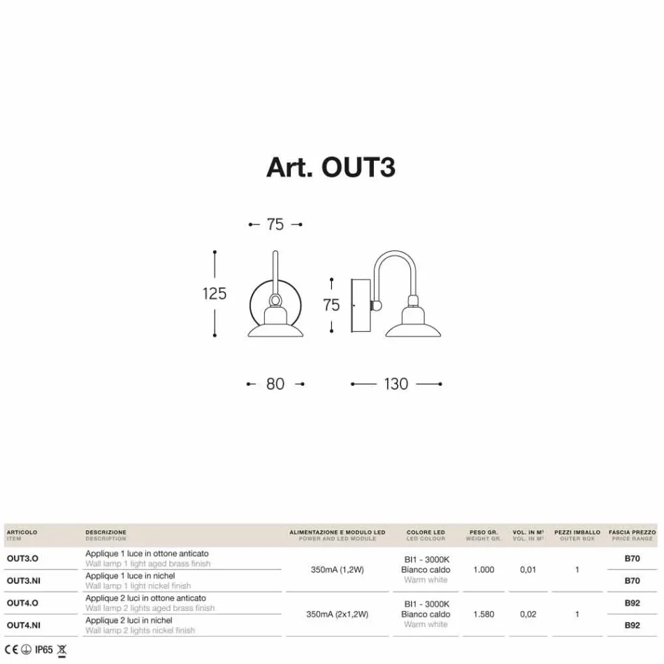 Lumini exterioare la 1 Bugatti lumina de Aldo Bernardi Viadurini