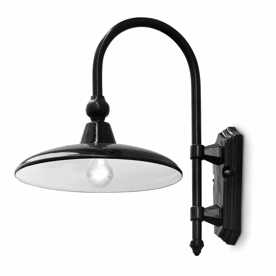 Lampă de perete exterior din aluminiu cu design clasic, fabricată în Italia - Campobasso Viadurini