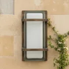 Aplică de perete pentru exterior din alamă, E27, stil geometric, fabricată în Italia - cristal Viadurini
