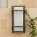 Aplica de exterior din alamă, E27 și stil geometric, fabricată în Italia - cristal