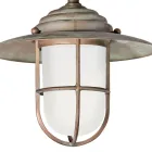 Aplica de exterior Elfico din alamă, sticlă opal și grad de protecție IP44 Viadurini