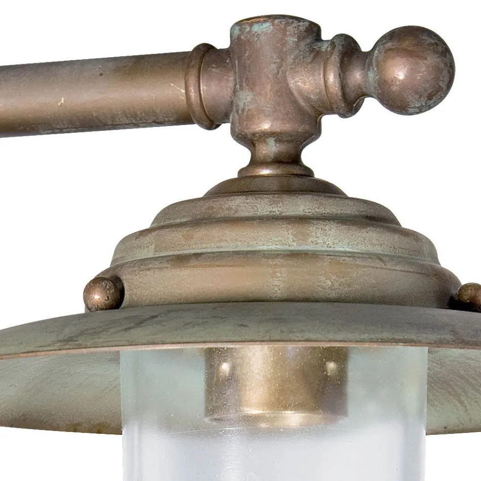 Aplica de exterior Elfico din alamă, sticlă transparentă și grad de protecție IP44 Viadurini