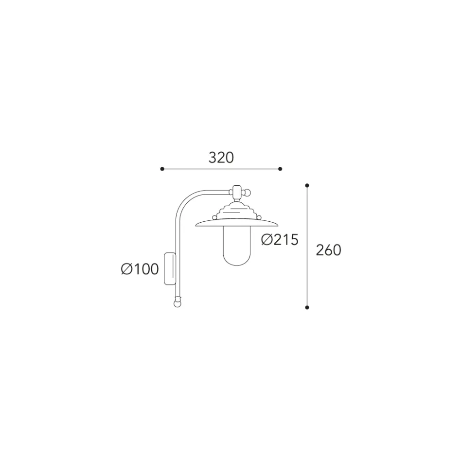 Aplica de exterior Elfico din alamă, sticlă transparentă și grad de protecție IP44 Viadurini