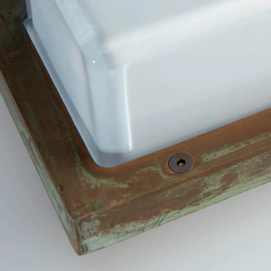 Aplica de exterior vintage din alamă cu soclu E27 și IP44 - Cristal Viadurini