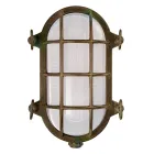 Aplica de exterior vintage din alamă cu sticlă opal/transparentă - Siren Viadurini