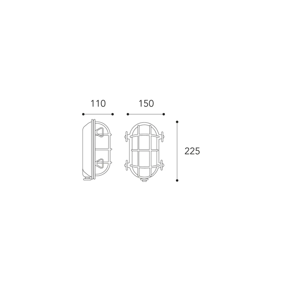 Aplica de exterior vintage din alamă cu sticlă opal/transparentă - Siren Viadurini