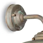 Aplica de exterior vintage din alamă, sticlă transparentă - Elfico Viadurini