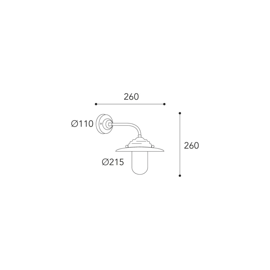 Aplica de exterior vintage din alamă, sticlă transparentă - Elfico Viadurini