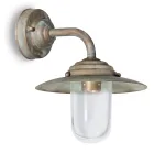 Aplica de exterior vintage din alamă, sticlă transparentă - Elfico Viadurini