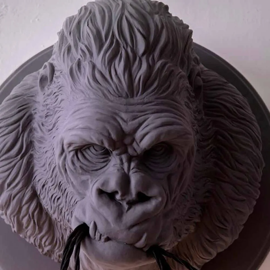 Lampă de perete cu 3 lumini în design Gorilla Ceramic Gri sau Alb - Rillago Viadurini