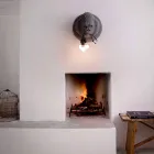 Lampă de perete cu 3 lumini în design Gorilla Ceramic Gri sau Alb - Rillago Viadurini