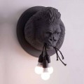 Lampă de perete cu 3 lumini în design Gorilla Ceramic Gri sau Alb - Rillago