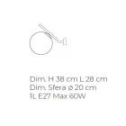 Lampă de perete din sticlă venețiană suflată manual - Zăpadă Viadurini